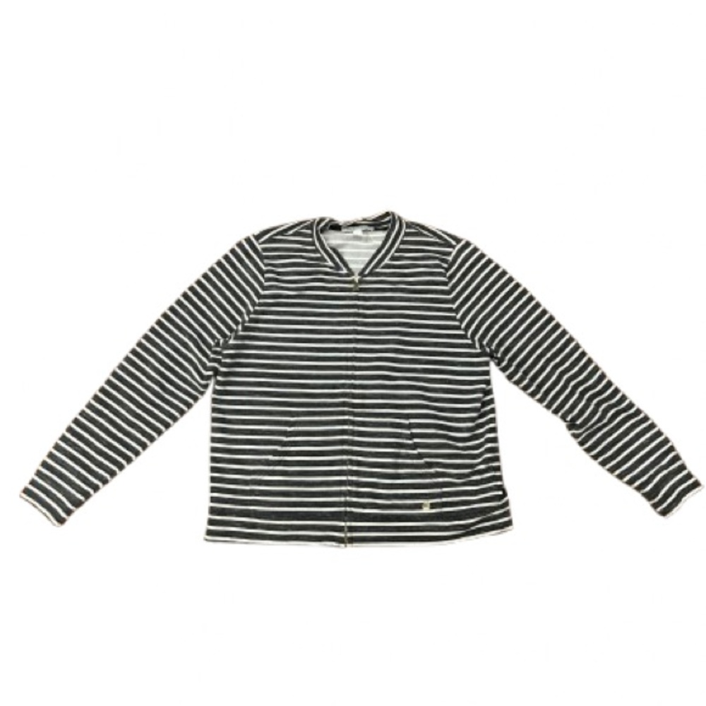 Life Worx by Gloria Vanderbilt Women’s Striped Zip Up Jacket Size Large